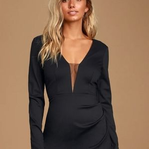 Lulus short dress long sleeve black XS